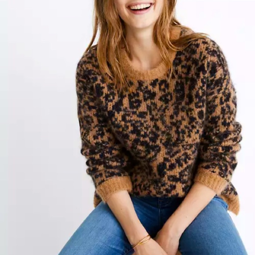Madewell Leopard Crewneck Sweater